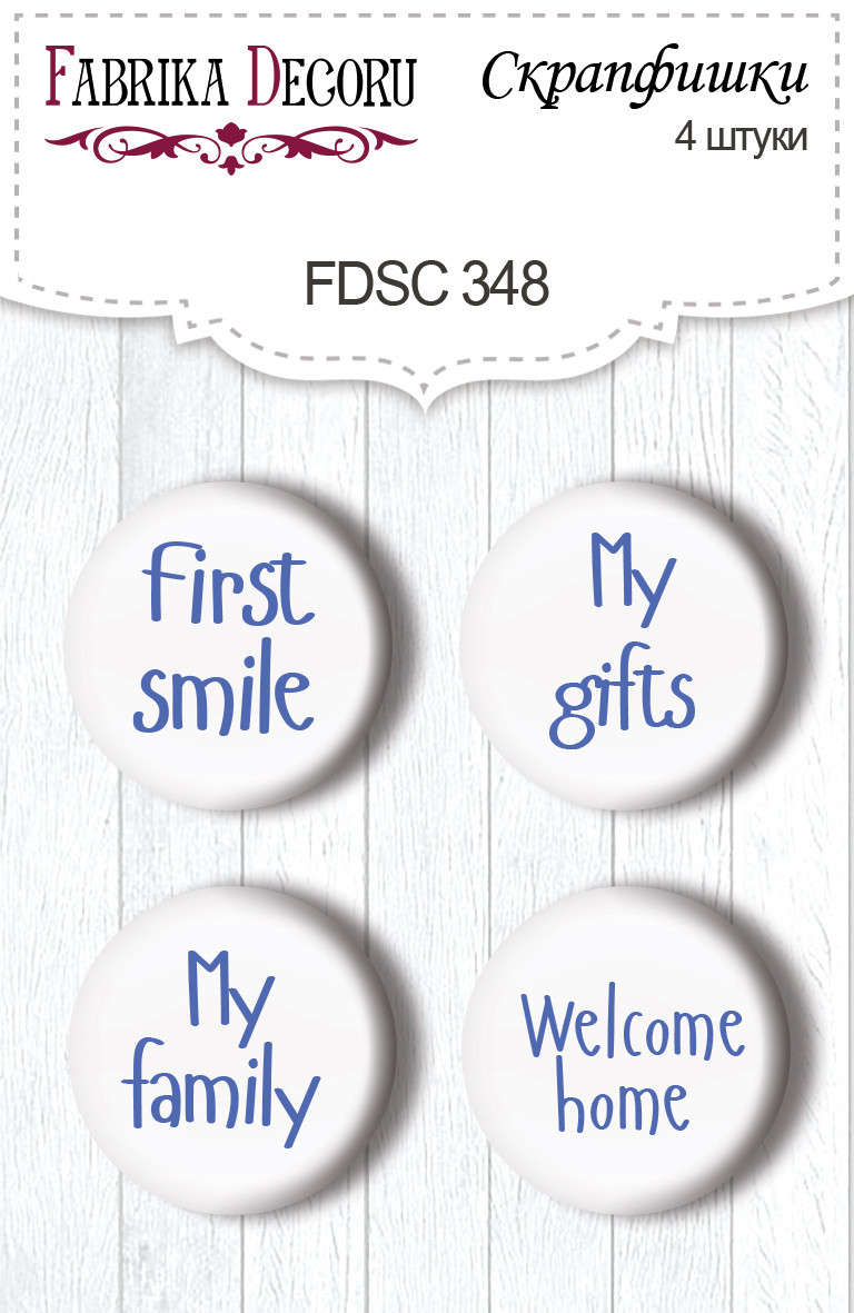 Скрапфішки 4шт. Набір 348 Shabby baby boy redesign EN, фото 1