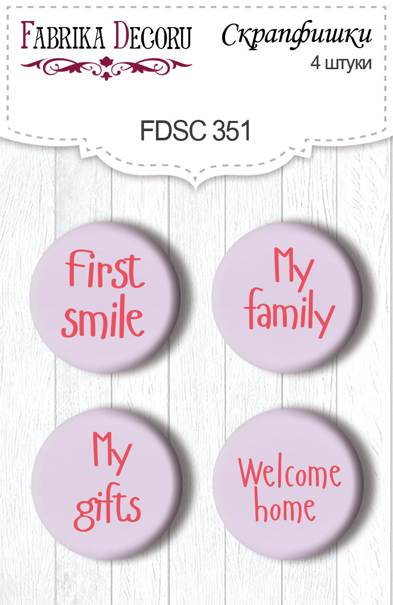 Скрапфішки 4шт. Набір 351 Shabby baby girl redesign EN, фото 1