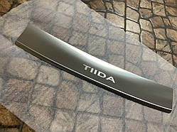 Накладка на бампер з загином для Nissan Tiida c 2007 р. (Nataniko)