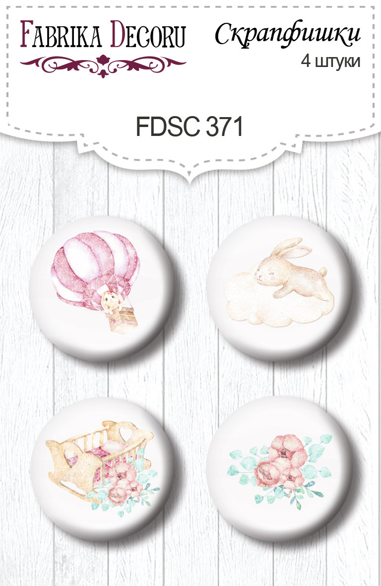 Скрапфішки 4шт. Набір 371 Dreamy baby girl, фото 1