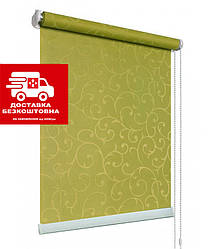 Рулонні штори Акант 2058 оливковий колір з фіксацією