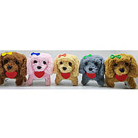 М'яка іграшка MP 2322 собака,рухає головою,ходить,рухає хвостом,5 кольорів,муз.,бат.,кул.,16-12-9см