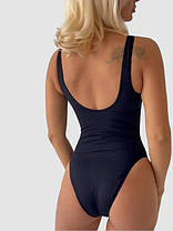 Купальник 2025 слитный Sisianna 7008 черный (В НАЛИЧИИ ТОЛЬКО 44 46 48 50 52 УКР р-ры), фото 2