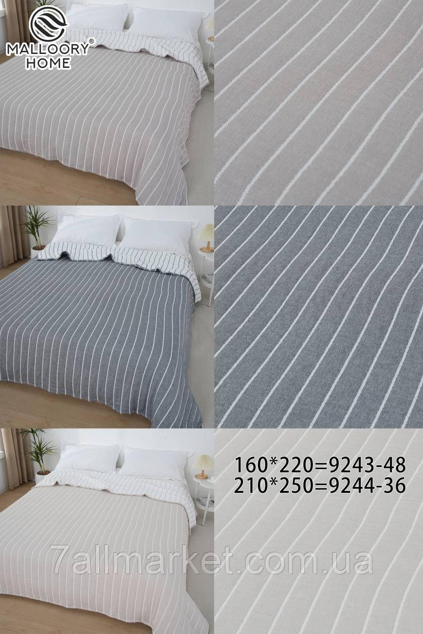 Покривало муслінове в смужку розмір 160*220 см (мікс) (1уп/6 шт.) "MALLOORY" від прямого постачальника