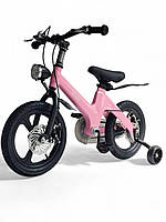 Велосипед дитячий 14 дюймів Viccabe 11A-14 з ліхтарем, багажником і додатковими колесами рожевий