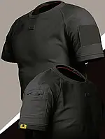 Чоловіча тактична футболка - літня дихаюча футболка, тактична сорочка чорна зручна дихаюча