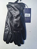 Теплі зимові жіночі рукавички зі шкіри, фото 2