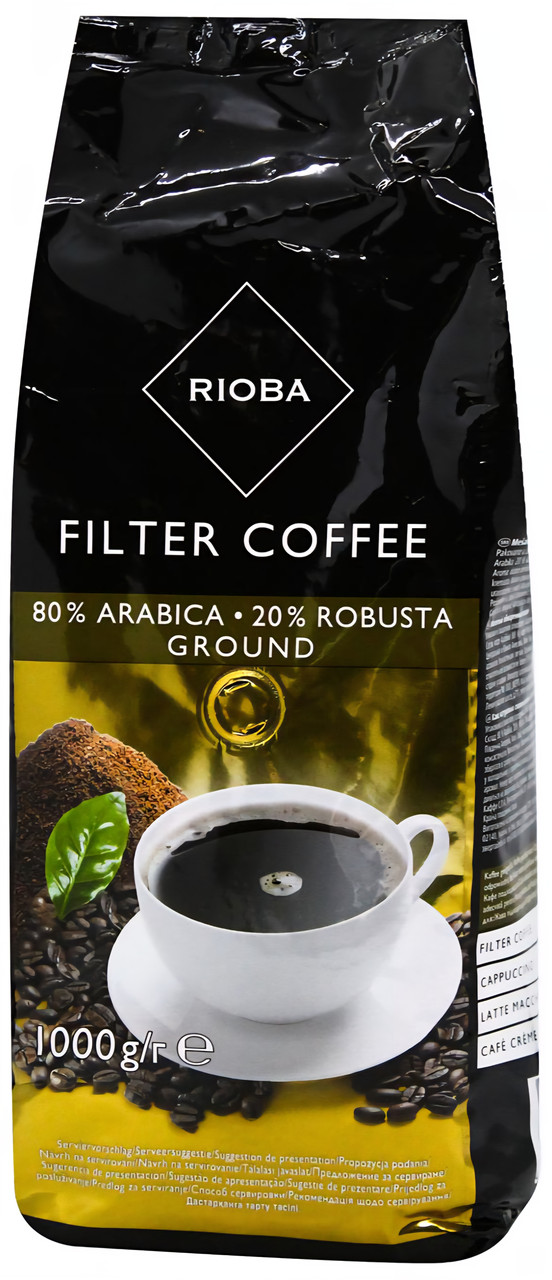 ОРИГІНАЛ! Кава МЕЛЕНА Rioba FILTER COFFEE 1000 г (фільтр-кава Rioba Espresso Gold 1кг), купаж 80/20 Італія
