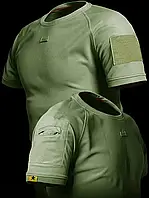 Чоловіча тактична футболка - літня дихаюча футболка, тактична сорочка хакі зручна дихаюча