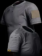 Чоловіча тактична футболка - літня дихаюча футболка, тактична сорочка сіра зручна дихаюча