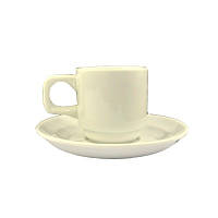 Чашка з блюдцем кавова білого кольору 90 мл