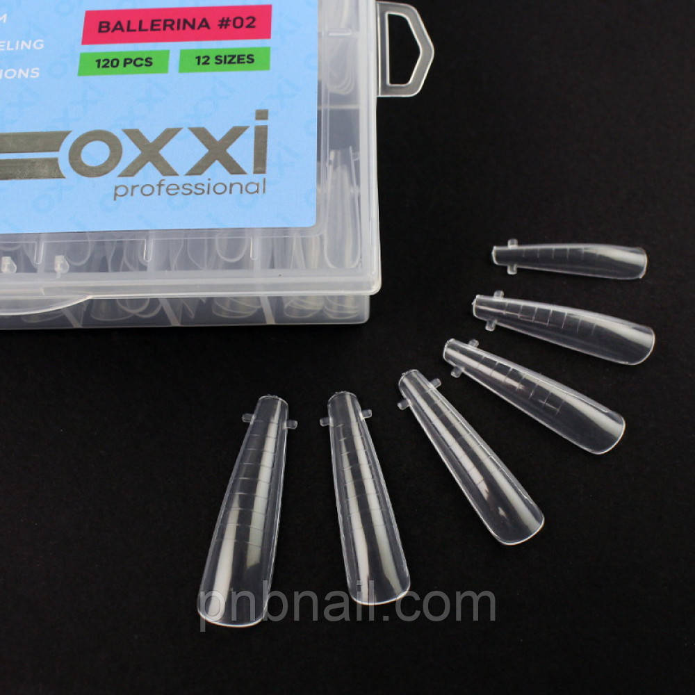 Верхні форми  Oxxi Professional Easy Extension Nail Forms 02 Ballerina / 120 шт