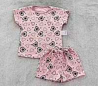 Дитяча літня піжама з коротким рукавом для дівчинки 116-122,122-128,128-134,134-140 см