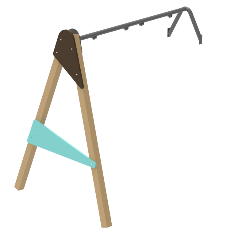 Приставна подвійна гойдалка з брусу