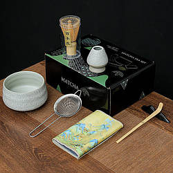 Набір Mavanto 5456 для приготування чаю матча 7 предметів Gray 12038-67023