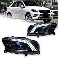 Передні світлодіодні фари для Mercedes-Benz ML W164 (2012–2015), моделі ML350, ML500 — з функціями DRL, проекційними лінзами