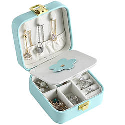 Скринька Casegrace SP-01194 для прикрас і ювелірних виробів портативна з дзеркалом на клямці Turquoise