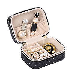 Скринька Casegrace SP-01304-B для прикрас і ювелірних виробів портативна з блискавкою Black 13166-82260