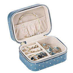 Скринька Casegrace SP-01304-B для прикрас і ювелірних виробів портативна з блискавкою Blue 13166-82258