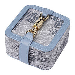 Скринька Casegrace SP-01328 для прикрас і ювелірних виробів портативна із замком 10*10*5 см Blue 13164-82255