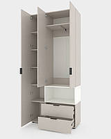 Шафа Home A002R 1000х420х2300 ЛДСП Кашемір - Білий Сніг