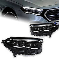 Передні світлодіодні фари для Mercedes-Benz E-Class W214 (2024–2025), з функціями DRL, Bi-Xenon та динамічними покажчиками поворот