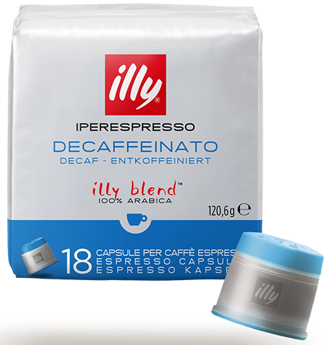 Кава в Капсулах ILLY IperEspresso Decaffeinato 100% Arabica Decaf Entkoffeiniert (18 капсул)