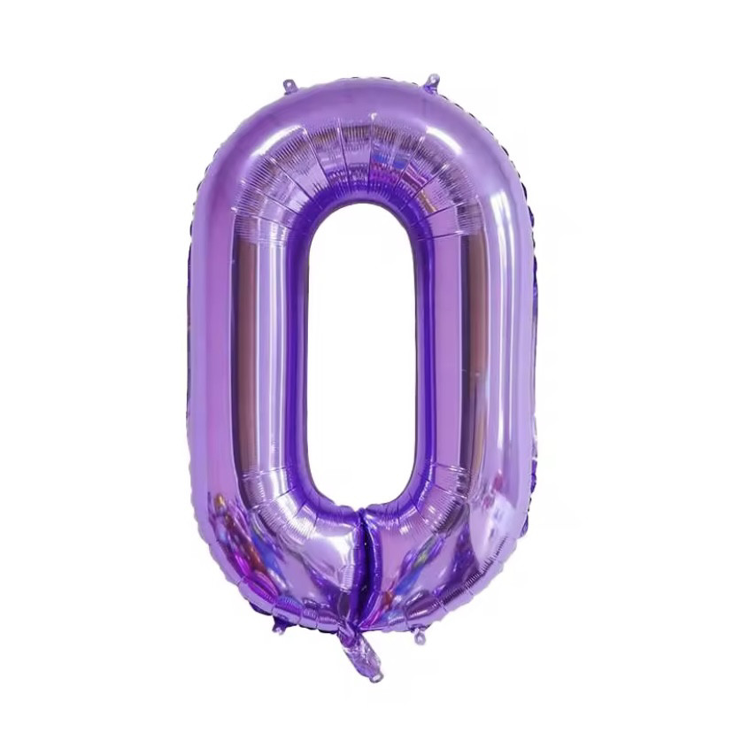 Фольгована цифра "0", 1м , фіолетова, фото 1