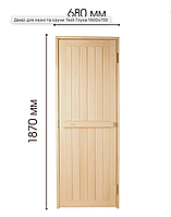 Дверь для бани утепленная, глухая Тесли