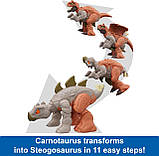 Динозавр Трансформер Карнотавр і Стегозавр – Jurassic World Carnotaurus & Stegosaurus HLP05 Mattel Оригінал, фото 6