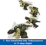 Динозавр-трансформер Тиранозавр і Анкілозавр – Dinosaur Transformer Ankylosaurus to T Rex HLP06 Mattel, фото 6