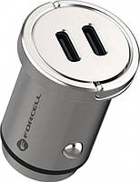 FORCELL F-ENERGY Mini Charger car 2 x Typ C PD QC3.0 3A 30W Silver, фото 3