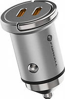 FORCELL F-ENERGY Mini Charger car 2 x Typ C PD QC3.0 3A 30W Silver, фото 4
