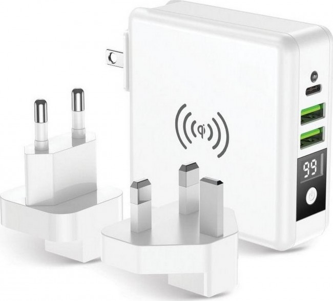 FORCELL F-ENERGY Charger wielofunkcyjna 4w1 15W ze złączami USB/USB typ C, power bankiem 8000mAh i Landingm wirelessm