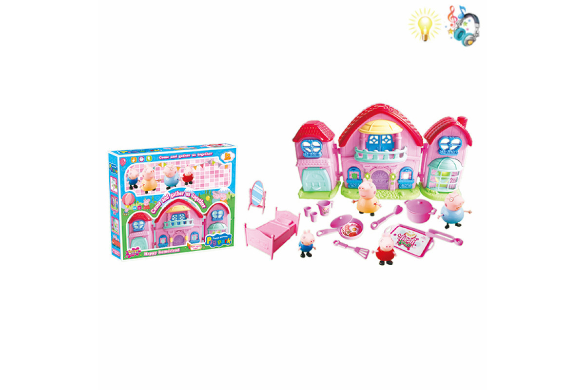 Будиночок Свинки Пеппи з персонажами мультфільму (4 шт.) та аксесуарами