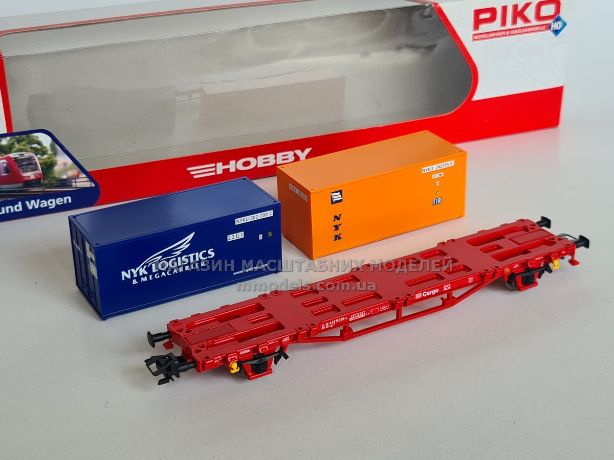 Платформа з 2-ма контейнерами, DB, масштаб 1:87, H0, фото 1