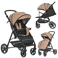 ТОП Прогулочная коляска детская M 5723 VIVA Beige c алюминиевой рамой бежевый