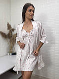 Мусліновий жіночий халат з воланами, фото 4