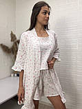 Мусліновий жіночий халат з воланами, фото 2