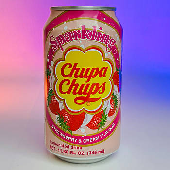 Напій газований Chupa Chups - Strawberry and cream flavouring
