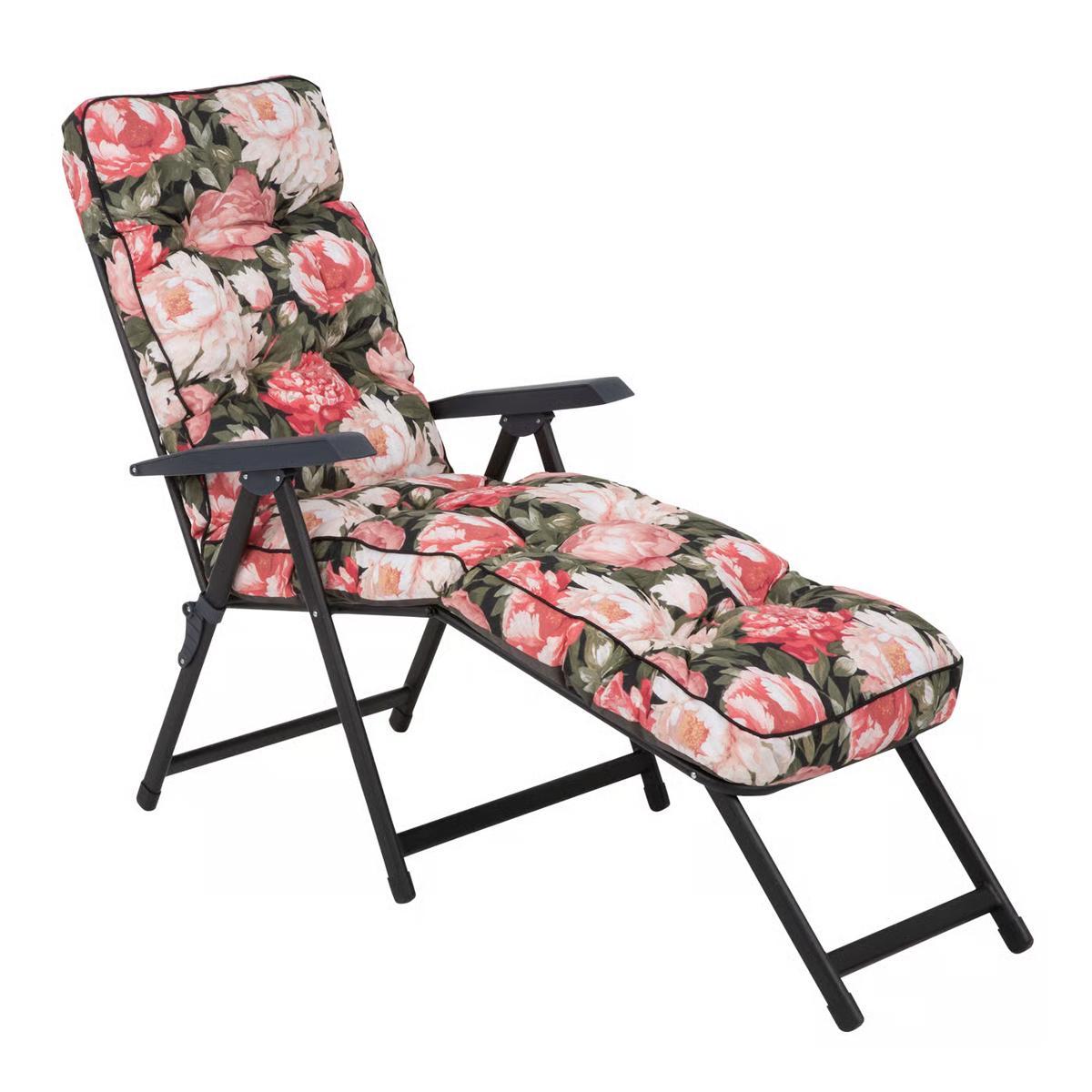 Шезлонг до 150 кг Lena Lounger рослинний мотив