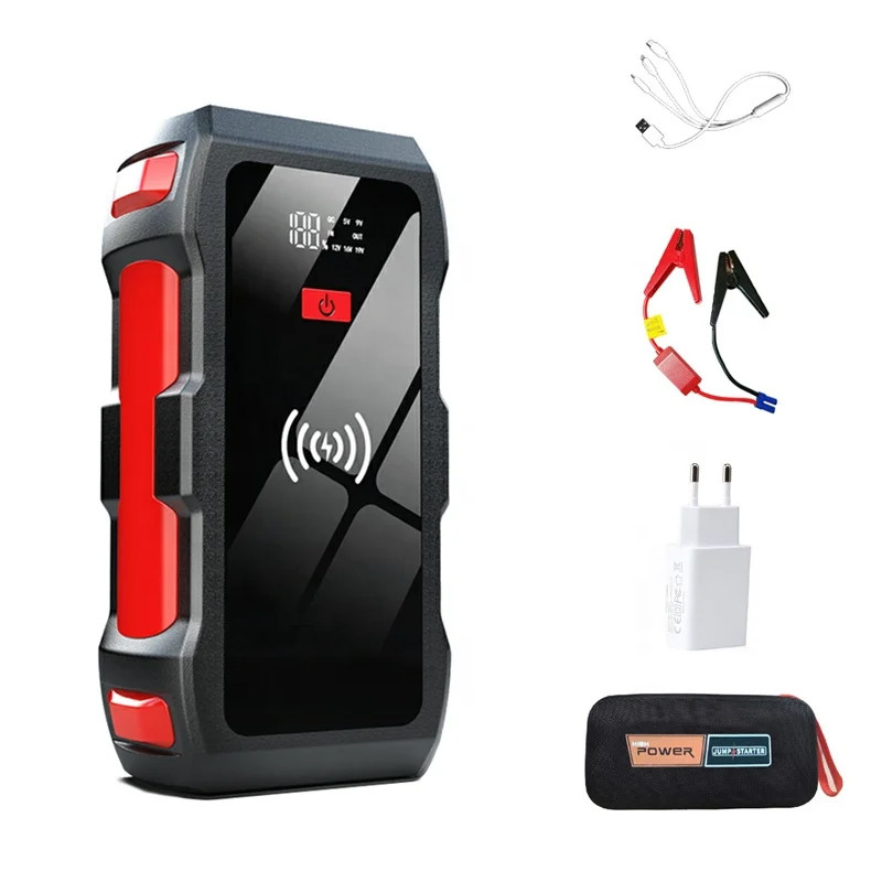 Пусковий пристрій High Power M10 із павербанком, бездротовою зарядкою, ліхтариком і ємністю до 10000 мА·год