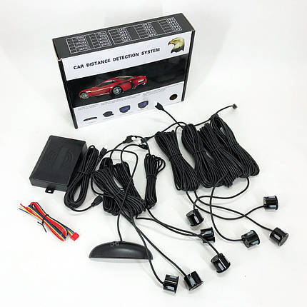 Парктронік (парковний радар) Assistant Parking Sensor, 8 чорних датчиків, фото 1