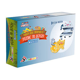 Набір дитячої творчості Розпис по дереву "Магніти-веселі коти" УМНЯШКА РД-011, Toyman