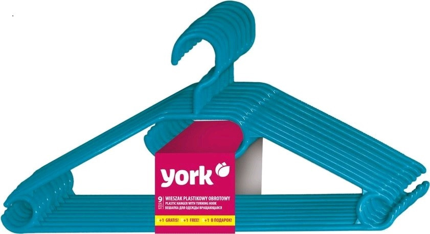 Вішалка для одягу York 067090 пластикова 9 + 1 шт крутиться, фото 1