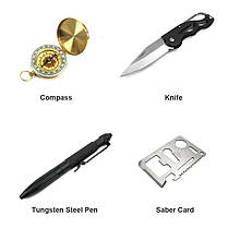 Туристичний набір інструментів для виживання 15 в 1 SOS-15B, фото 5