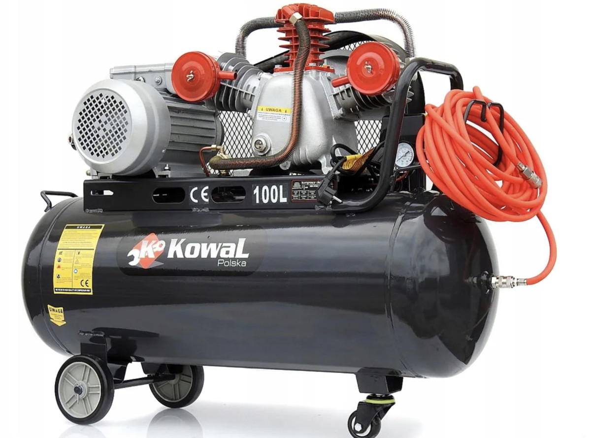 Оливний компресор 100 л, 4 кВт, ремінний, 3 поршня KowaL Polska K8, фото 1