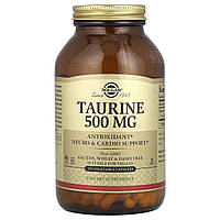 Таурін, Taurine, Solgar, 500 мг, 250 вегетаріанських капсул