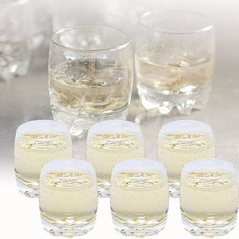 Набір чарок 6 шт по 70 мл випуклі зі скла 3503-2 Прозорі в упаковці 6 шт