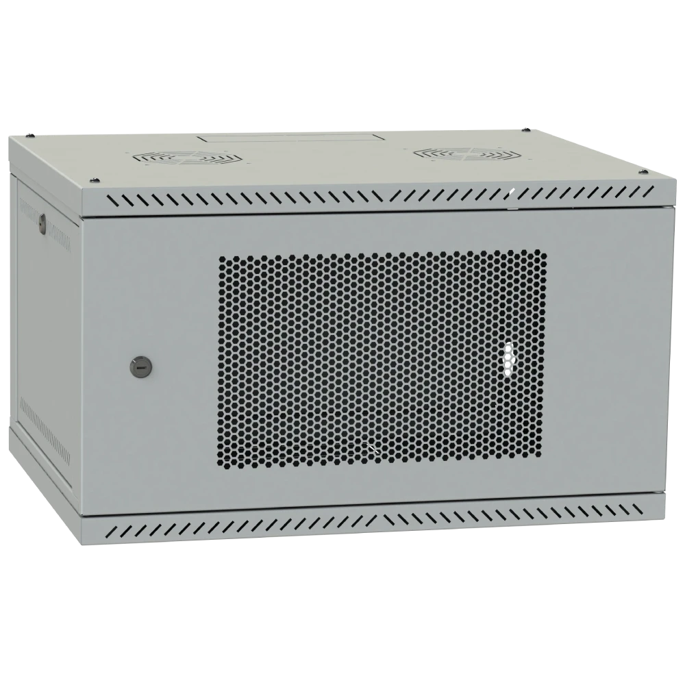 IPCOM 4U 600x350 двері перфорація (сіра) Шафа телекомунікаційний